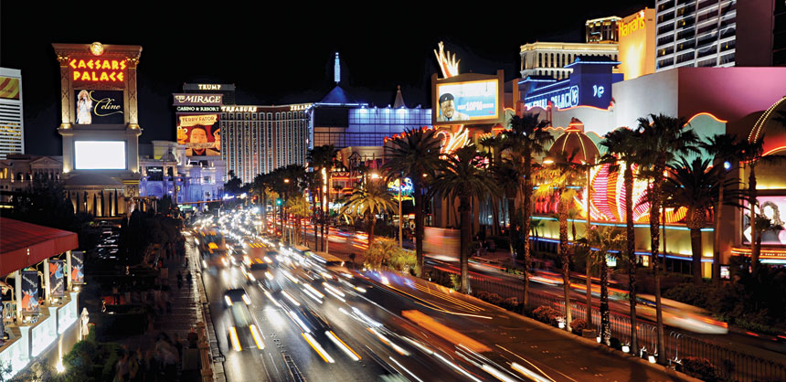 Action and entertainment are 24/7 on The Las Vegas Strip. Credit: Las Vegas News Bureau/Glenn Pinkerton