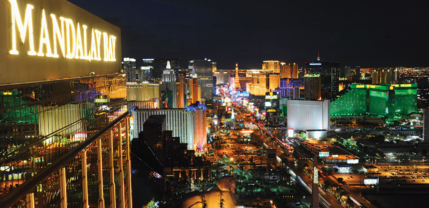 The world-famous Las Vegas Strip as seen from Mandalay Bay. Credit: Las Vegas News Bureau