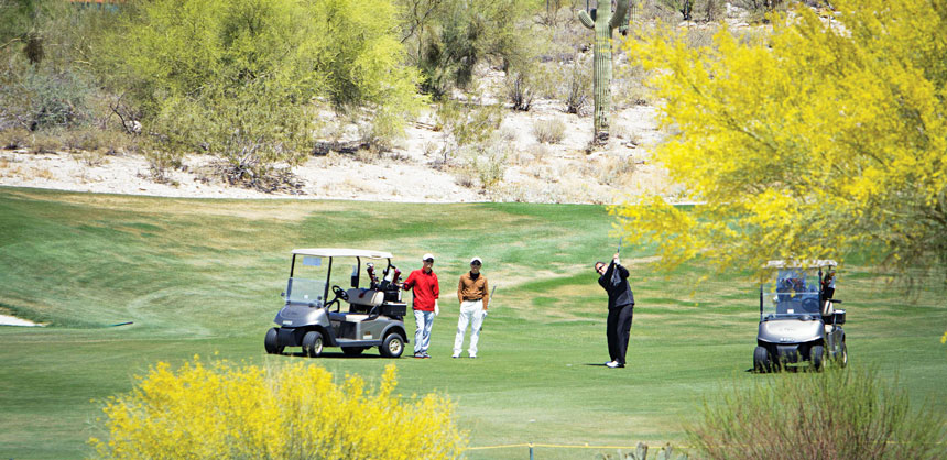 Beltone Electronics kicked off their meeting at The Westin La Paloma Resort & Spa in Tucson, AZ, with a golf tournament to encourage networking and promote camaraderie and team spirit among their attendees. Credit: Steve Donisch, courtesy of Beltone