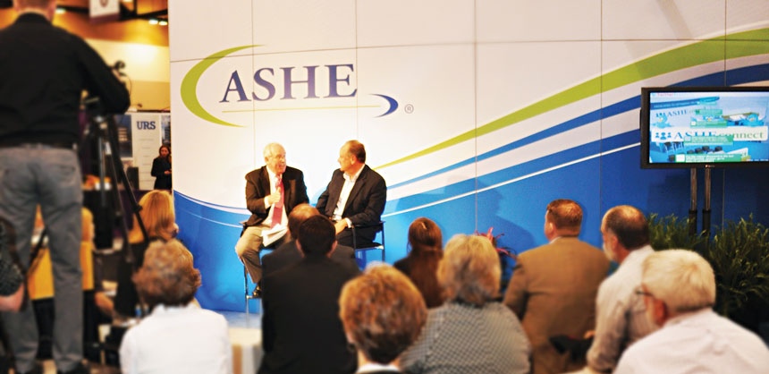 The American Society for Healthcare Engineering tries to drive much of the activity at its annual meeting to a central hub on the exhibit floor known as ASHE Connect. Credit: The Expo Group