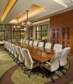 The boardroom at the Emory Conference Center Hotel.