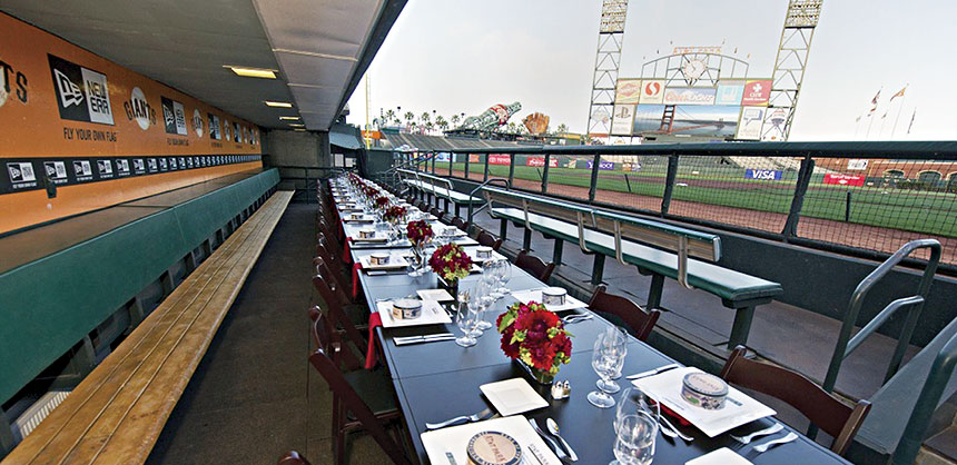 Authenticity is always a winner, and attendees will forever cherish the memory of this special event held in the dugout of a major league baseball team — all cleaned up of course. Credit Access Destination Services