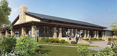 Rendering of the River Bend Pavilion.