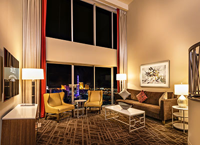 Bally's renovated presidential living room.