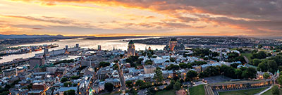 Aerial view of Quebec City.