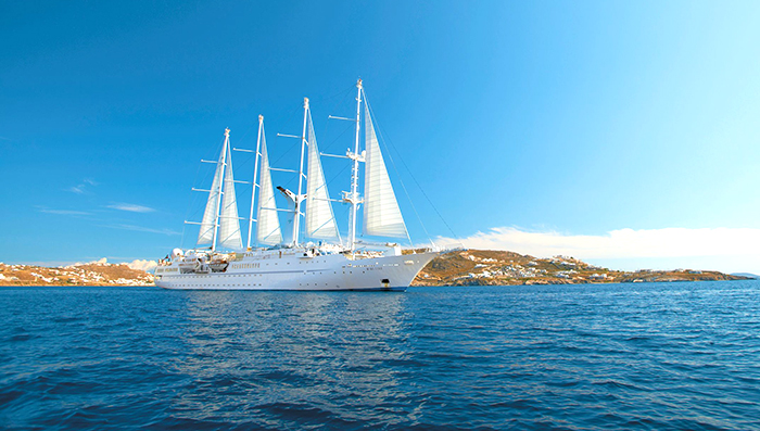 The four-masted sailing yacht Wind Star.