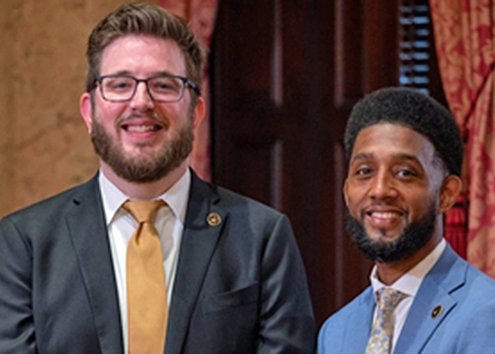 (L-R) Baltimore Convention Center's Executive Director Mac Campbell & Baltimore Mayor Brandon Scott. Courtesy photo.